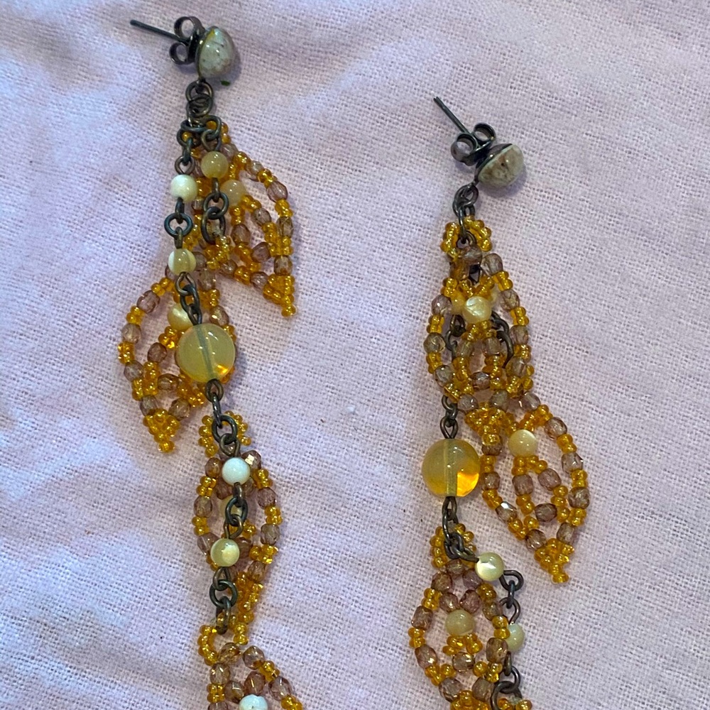 Dangly beaded earrings